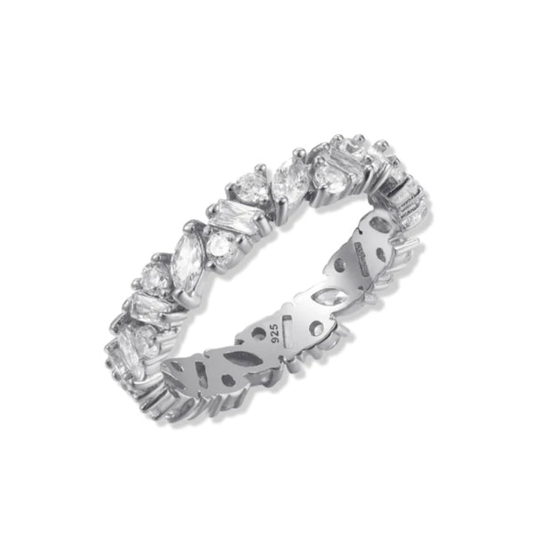 CRYSTAL DROP BAND RING - Ermoleve