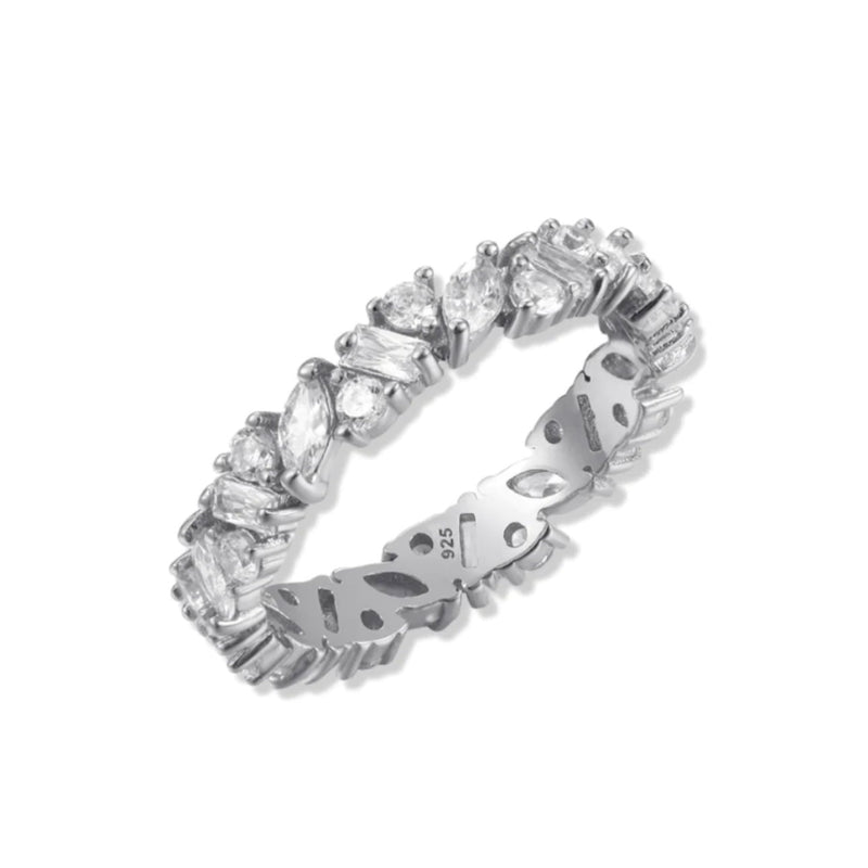 CRYSTAL DROP BAND RING - Ermoleve