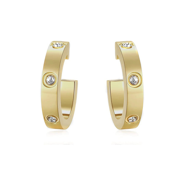 CRYSTAL HOOP EARRINGS - Ermoleve